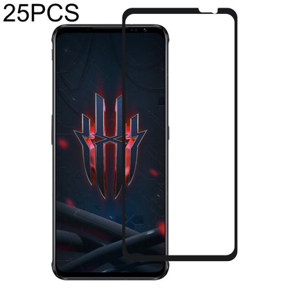 25-pack tempered glass screen protector film, full-coverage sheet for smartphone display