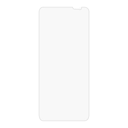 Tempered glass screen protector film with rounded corners and sensor cutouts