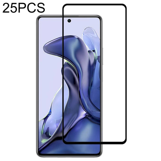 25-pack full-glue tempered glass screen protectors, applied on a smartphone front