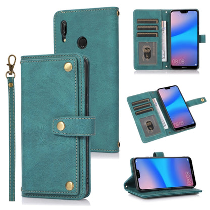 Teal horizontal flip leather case with card slots, wallet pocket, and wrist lanyard