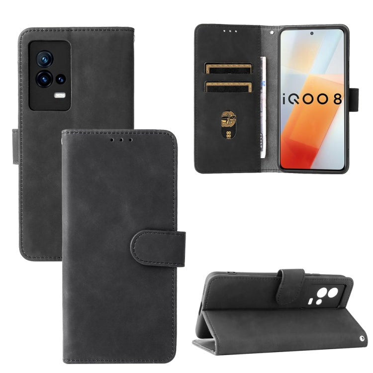 Black PU leather flip phone case with magnetic clasp and card slots, wallet holder