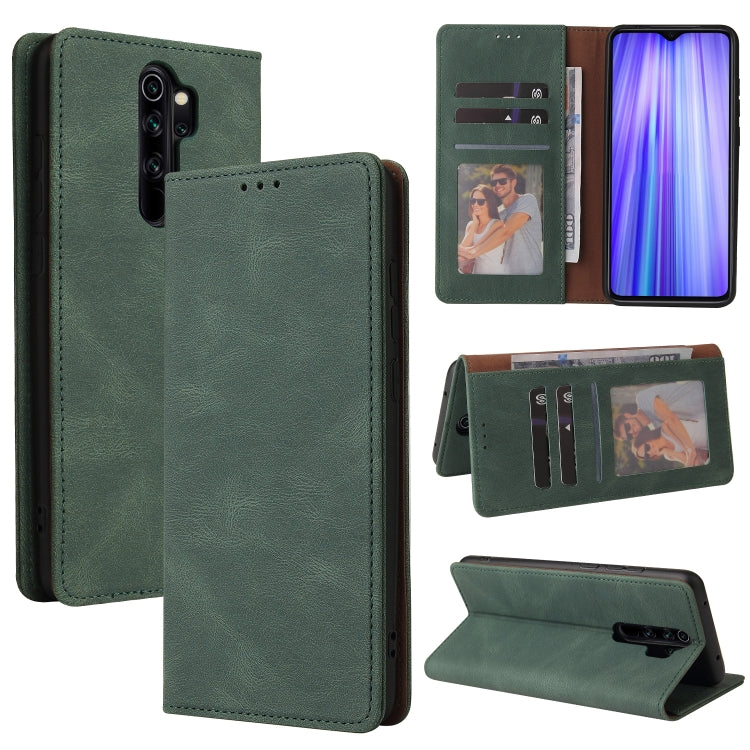 Green leather wallet phone case with card slots and kickstand, flip cover closure
