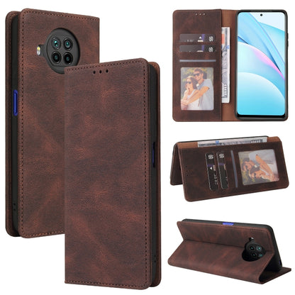 Flip leather phone case with card slots and wallet, brown, with kickstand