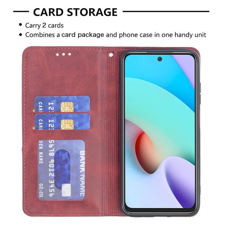 Red flip magnetic leather phone case with card slots and front viewing window