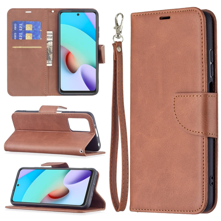Brown flip phone wallet case with card slots and lanyard strap, PU leather texture