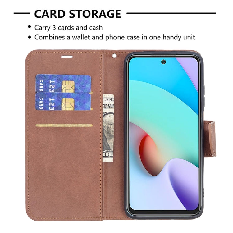 Brown flip phone wallet case showing card slots and cash pocket, lanyard included
