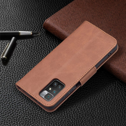 Brown PU leather wallet phone case with camera cutout and front flap pocket