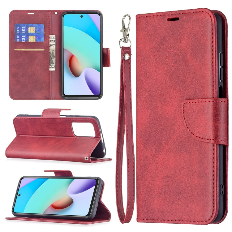 Red flip phone wallet case with card slots and lanyard strap, PU leather texture