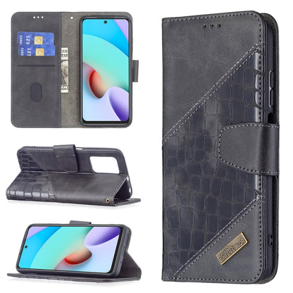 Black crocodile-texture PU leather flip phone case with wallet and card slots