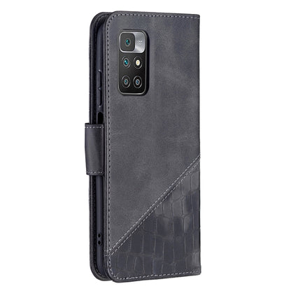 Dark gray PU leather flip case with crocodile texture, camera cutout, and side buttons