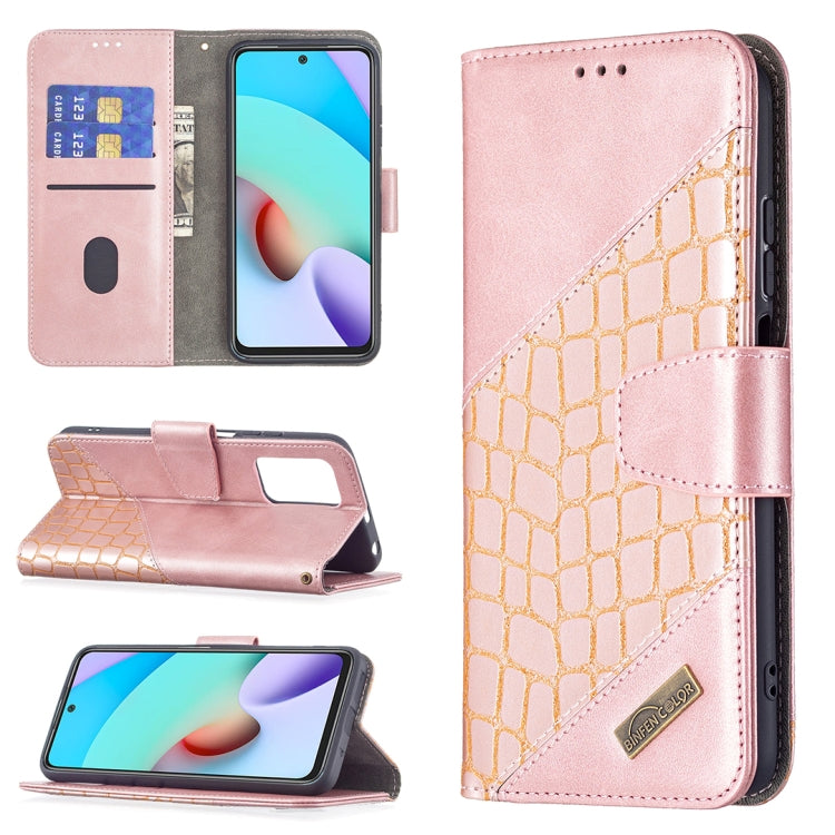 Pink PU crocodile-texture flip phone case with card slots and wallet holder