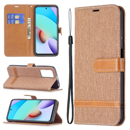 Denim texture phone wallet case with lanyard and card slots; beige/tan with tan stitching
