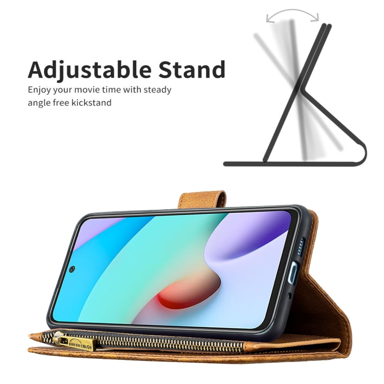 Brown folio phone wallet case with embossed butterfly, adjustable stand, and zipper top