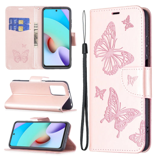 Leather phone wallet case with butterfly embossing, horizontal flip, card slot, lanyard.