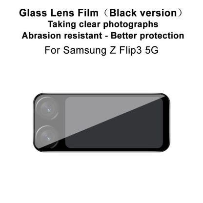 Rear camera lens glass film, black frame, anti-scratch protection for Z Flip3 5G