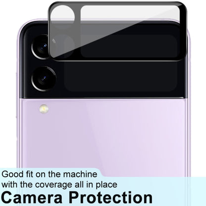 Rear camera lens glass film applied on phone, black frame for Z Flip3 5G