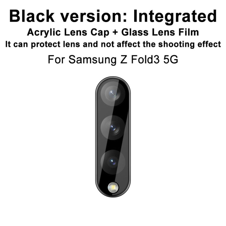 Black integrated lens cap with camera lens glass film, showing lens cutouts