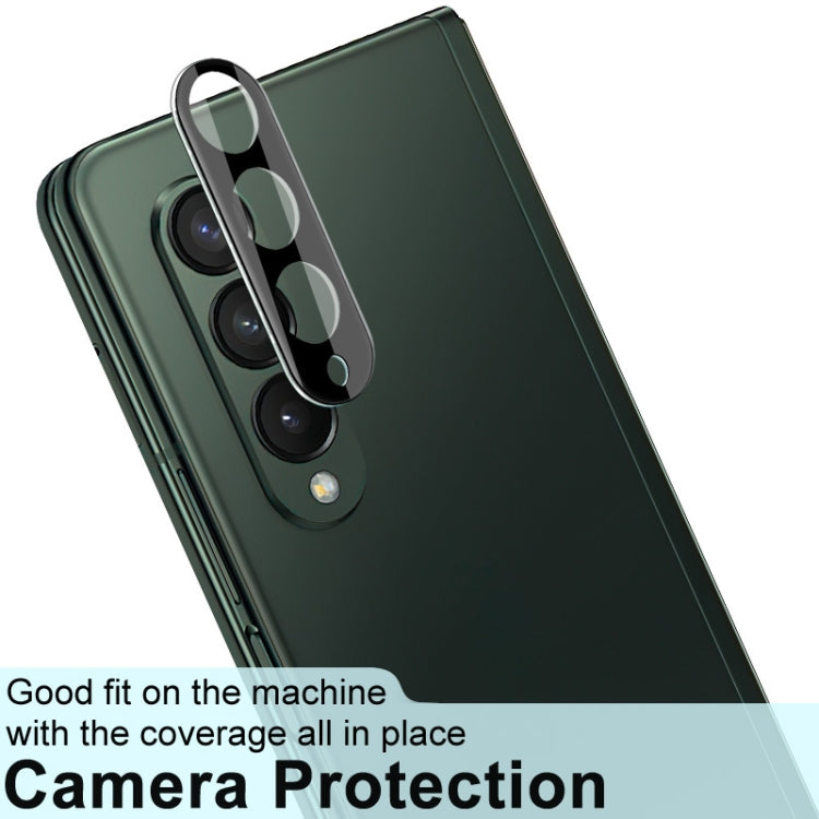 Integrated rear camera lens glass film with lens cap, black, fitted on phone