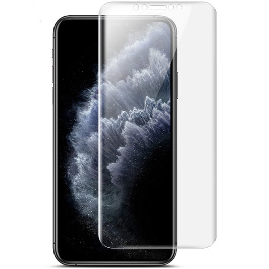 Clear curved hydrogel screen protector film for a smartphone front display