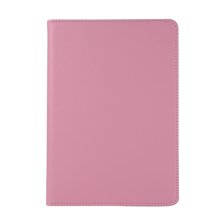 Pink leather tablet case with stitched edges, smooth front cover