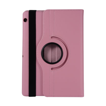 Pink leather flip case with circular holder ring and stand strap