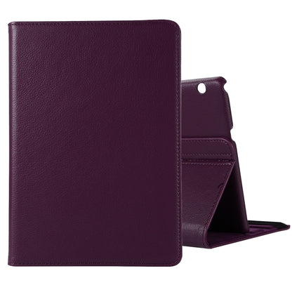 Purple leather flip case with foldable kickstand and circular viewing cutout