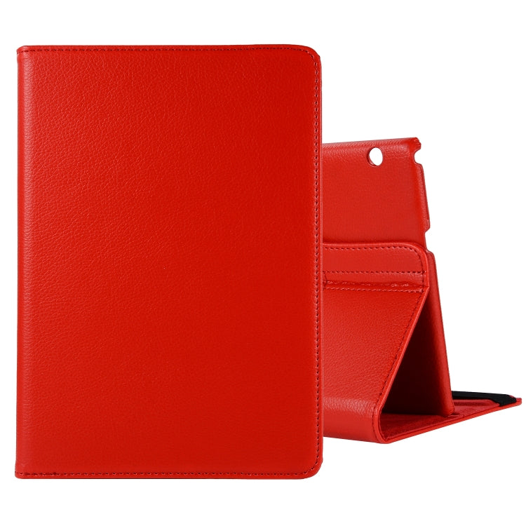 Red leather flip case with foldable kickstand and circular viewing cutout