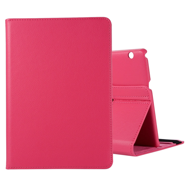 Pink litchi-texture leather tablet case with 360 flip stand holder