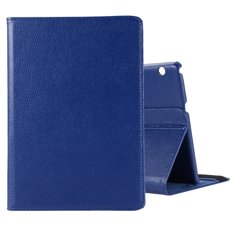 Dark blue litchi-texture leather tablet case with 360 flip stand holder
