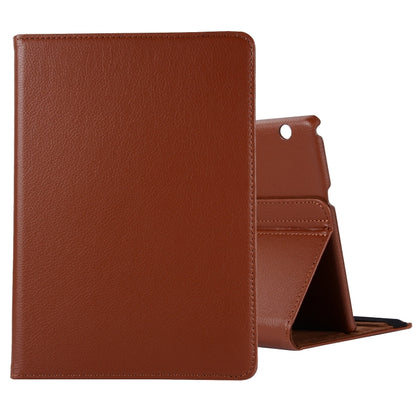 Brown litchi-texture leather tablet case with 360 flip stand holder