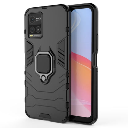 Black shockproof case with magnetic ring holder and raised camera/phone screen edges