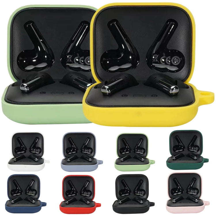 Silicone anti-fall earbud case in multiple colors, earbuds inside