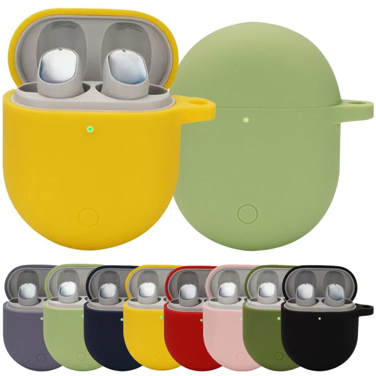 Silicone protective earphone case, yellow and green with open charging case