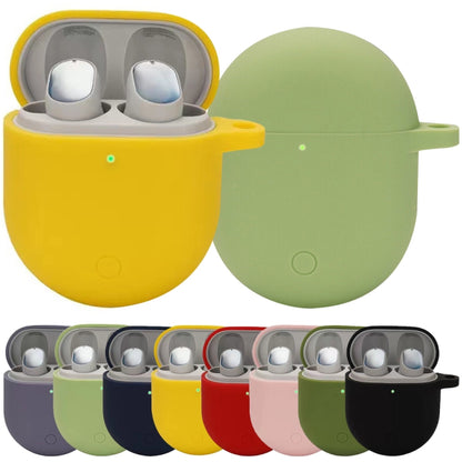 Silicone protective earphone case, yellow and green with open charging case