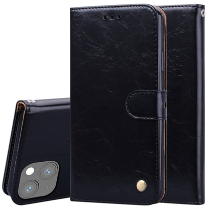 Black leather flip phone case with card slots and magnetic snap closure