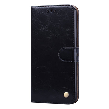Black leather flip phone case with side clasp and magnetic snap closure