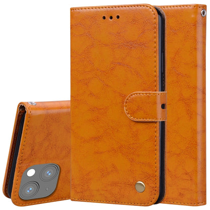 Orange wallet-style flip leather phone case with folio strap and magnetic snap closure