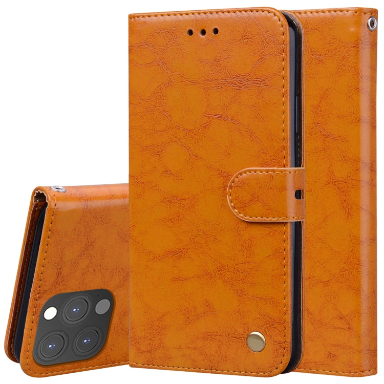 Orange wallet-style flip leather phone case with folio strap and magnetic snap closure
