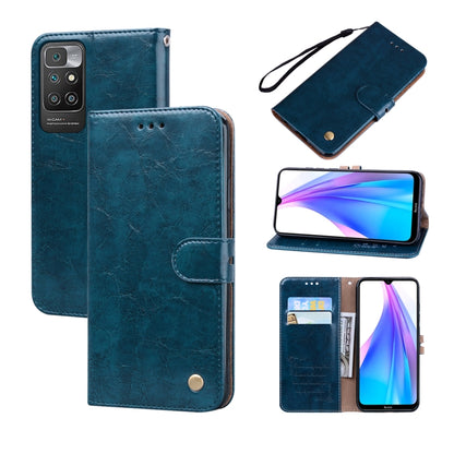 Blue wallet-style flip leather phone case with folio strap, magnetic snap, and card slots