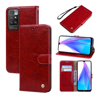 Red wallet-style flip leather phone case with folio strap, magnetic snap, and card slots