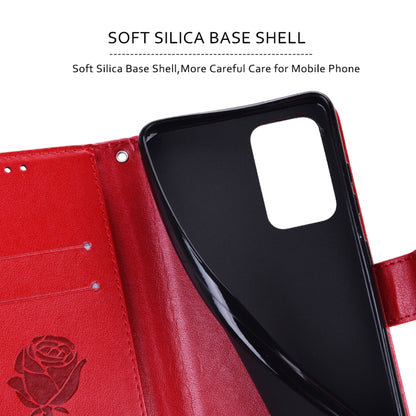 Red folio phone case with soft inner shell and cutout for camera area