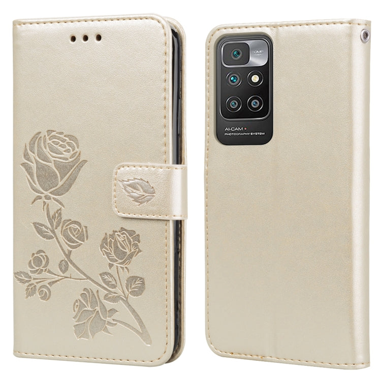 Cream PU flip wallet phone case with rose embossed design and card holder flap