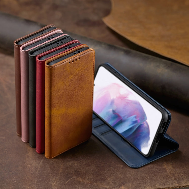 Leather flip phone case set showing multiple colors and card-slot compartments.