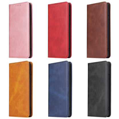 Assorted color leather magnetic flip phone cases with card slots and wallet