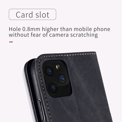 Black flip phone wallet case close-up with camera opening and raised protective rim