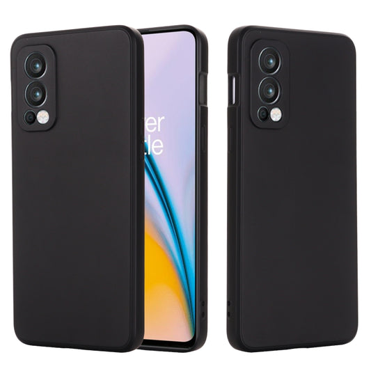 Black liquid silicone phone case with camera cutouts and full coverage protection.