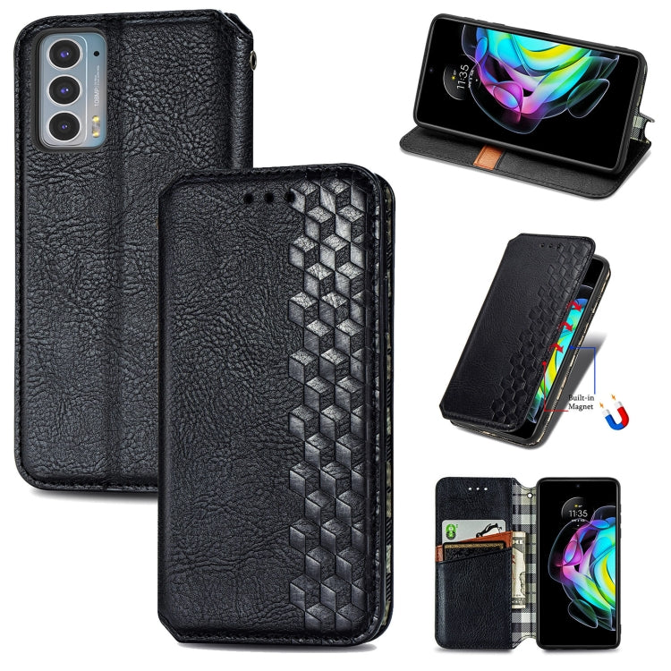 Magnetic PU leather flip phone wallet case with card slots, black