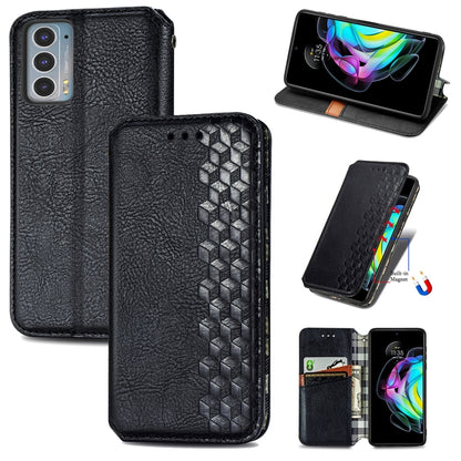 Magnetic PU leather flip phone wallet case with card slots, black