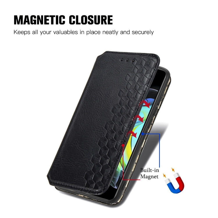 Black PU leather flip case with built-in magnet closure for secure hold