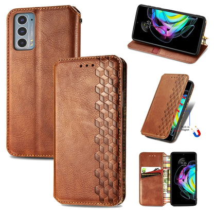 Magnetic PU leather flip phone wallet case with card slots, brown